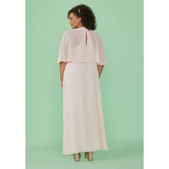 ModCloth Wrapped in Rapture Maxi Dress Lined Chiffon Pink Women's Large NWT - Picture 3 of 12